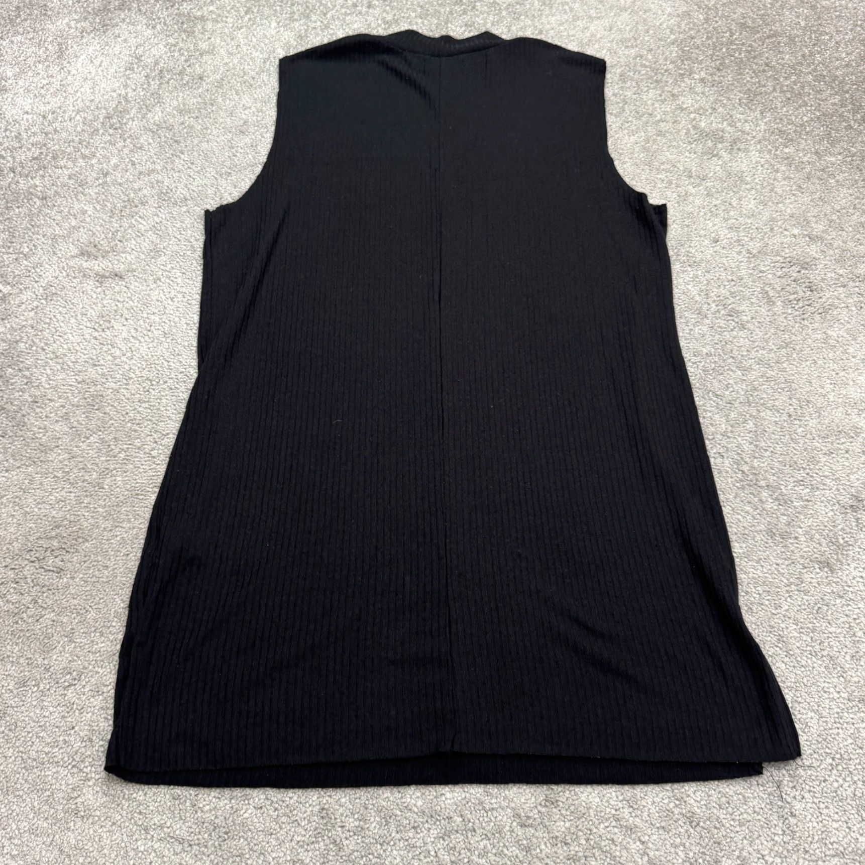 Topman Topman Dress Shirt Womens Sleeveless Ribbed Knit Mock Neck Knee Length Black M Casual Classic Size M / US 6-8 / IT 42-44 - 2 Thumbnail