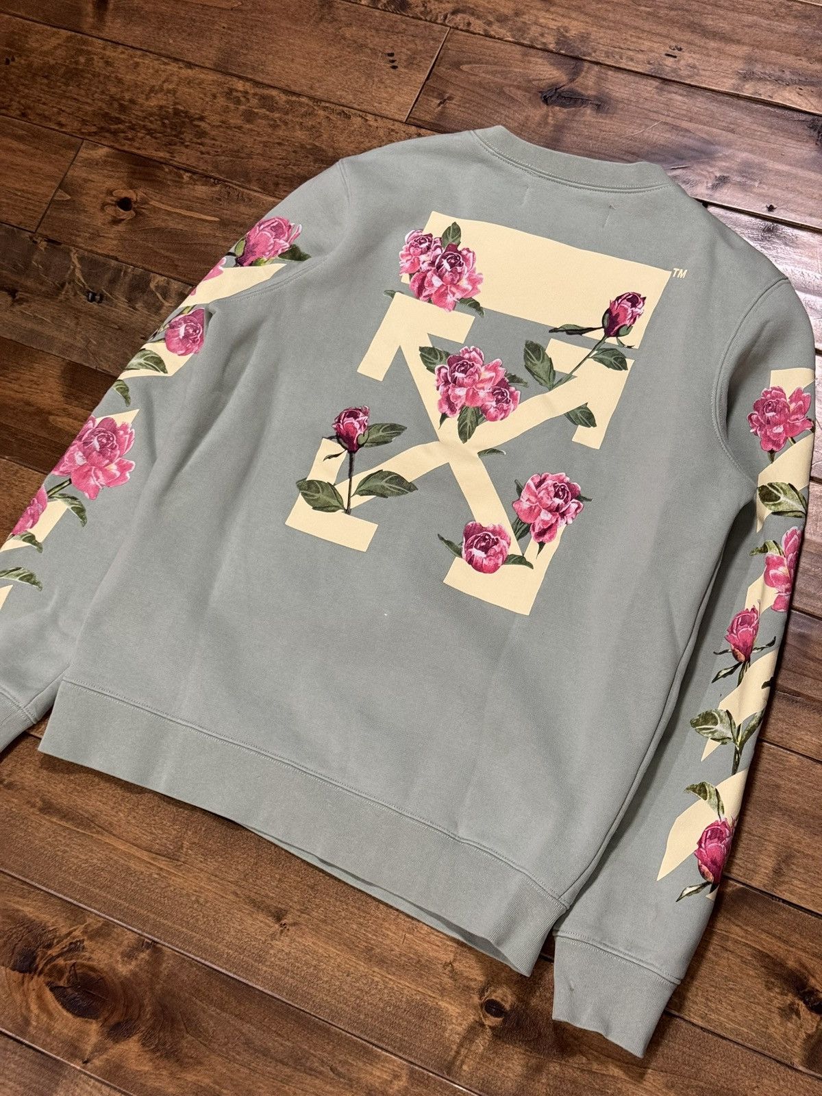 Off-White Off-White main label sweatshirt with floral graphics Size S / US 4 / IT 40 - 6 Thumbnail