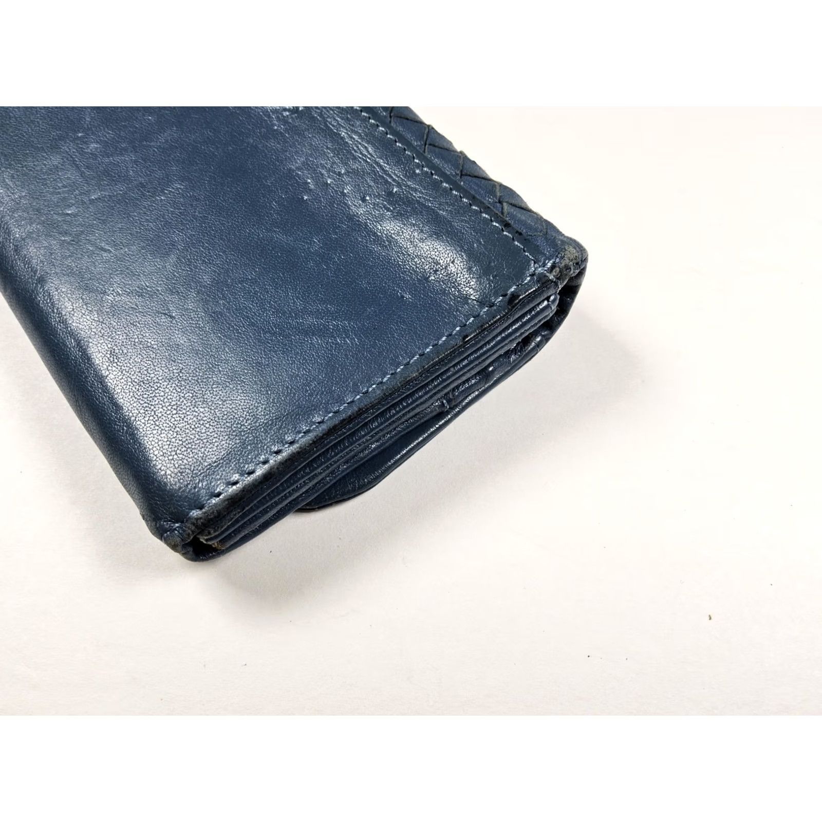 Vintage MIC Wallet Women Blue Leather Full Size Leather Wallet Snap RF 7.5x4 Size ONE SIZE - 4 Thumbnail