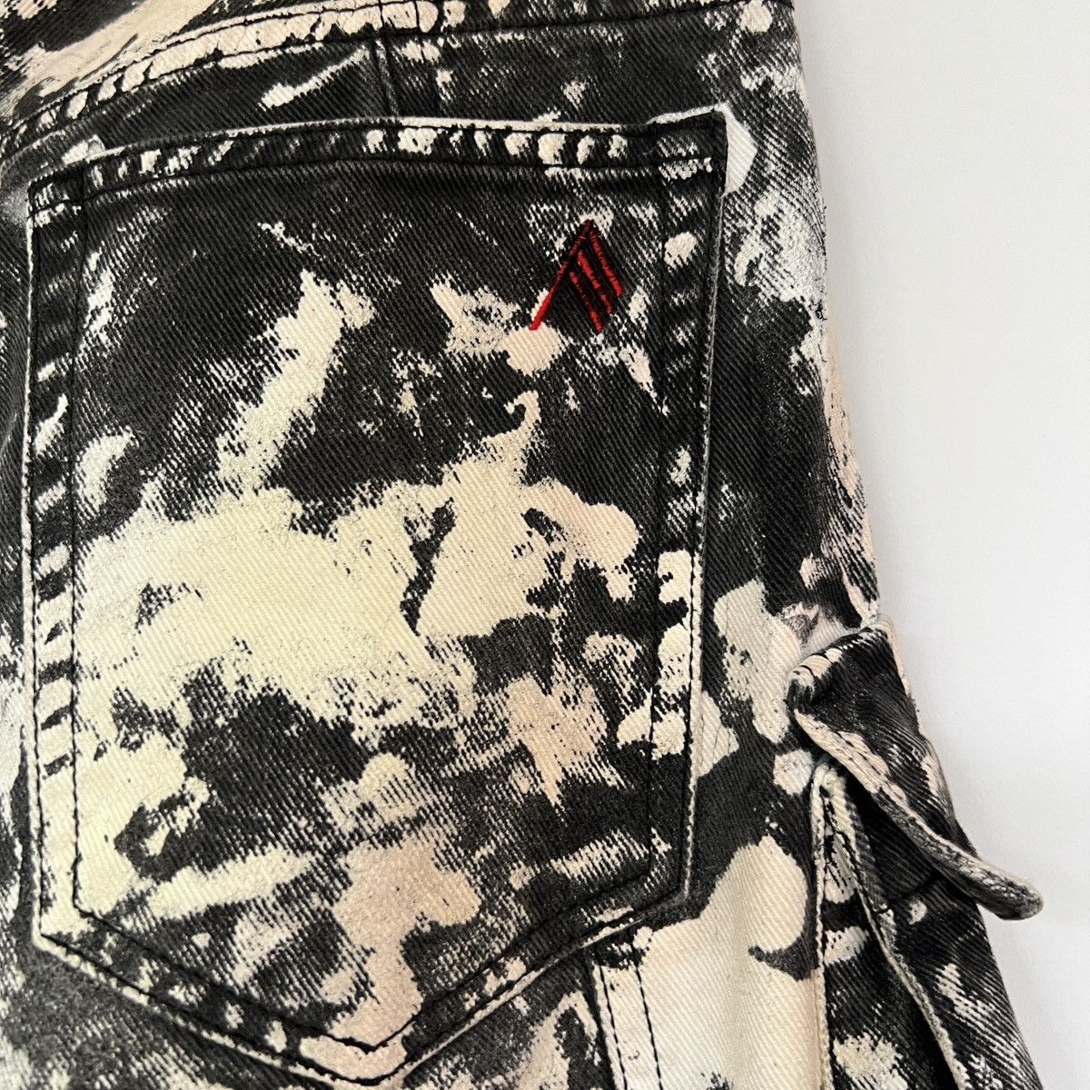 The Attico The Attico black cream abstract print wide leg cargo pants Size 27" / US 4 / IT 40 - 8 Thumbnail