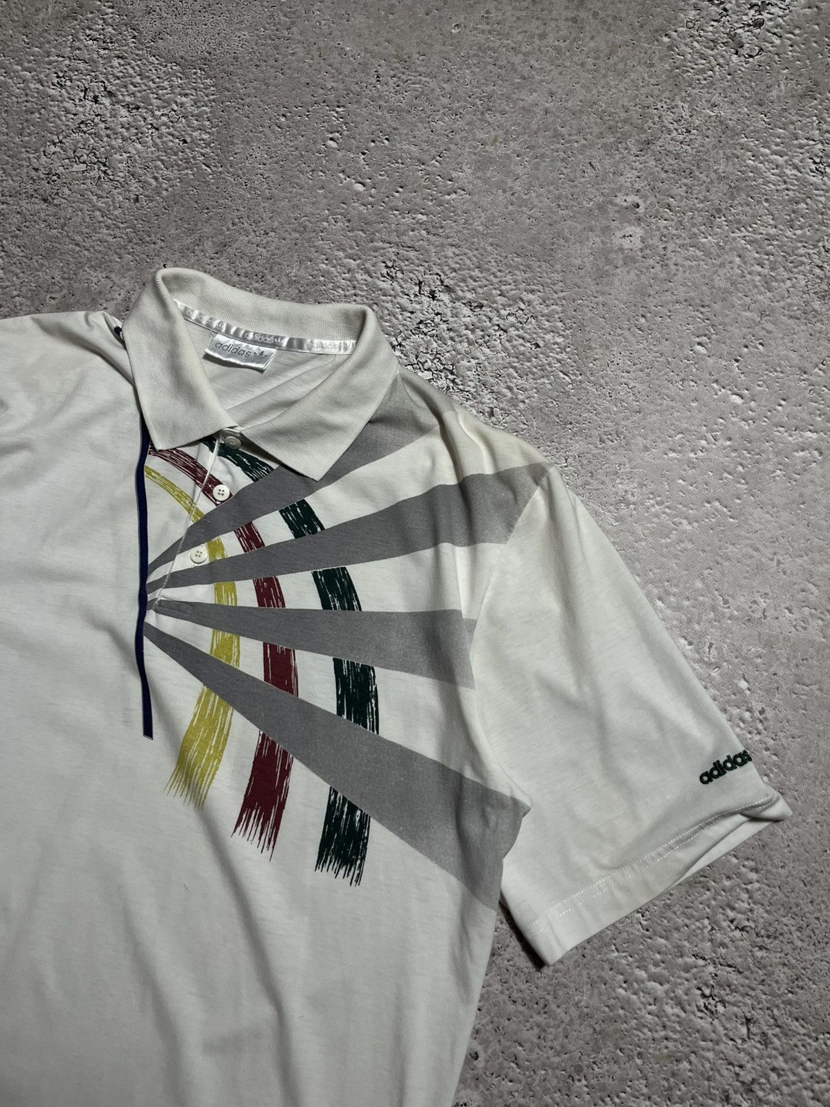 Adidas × Vintage Vintage Adidas Polo Shirt 90s Retro Graphic Short Sleeve Size US L / EU 52-54 / 3 - 4 Thumbnail