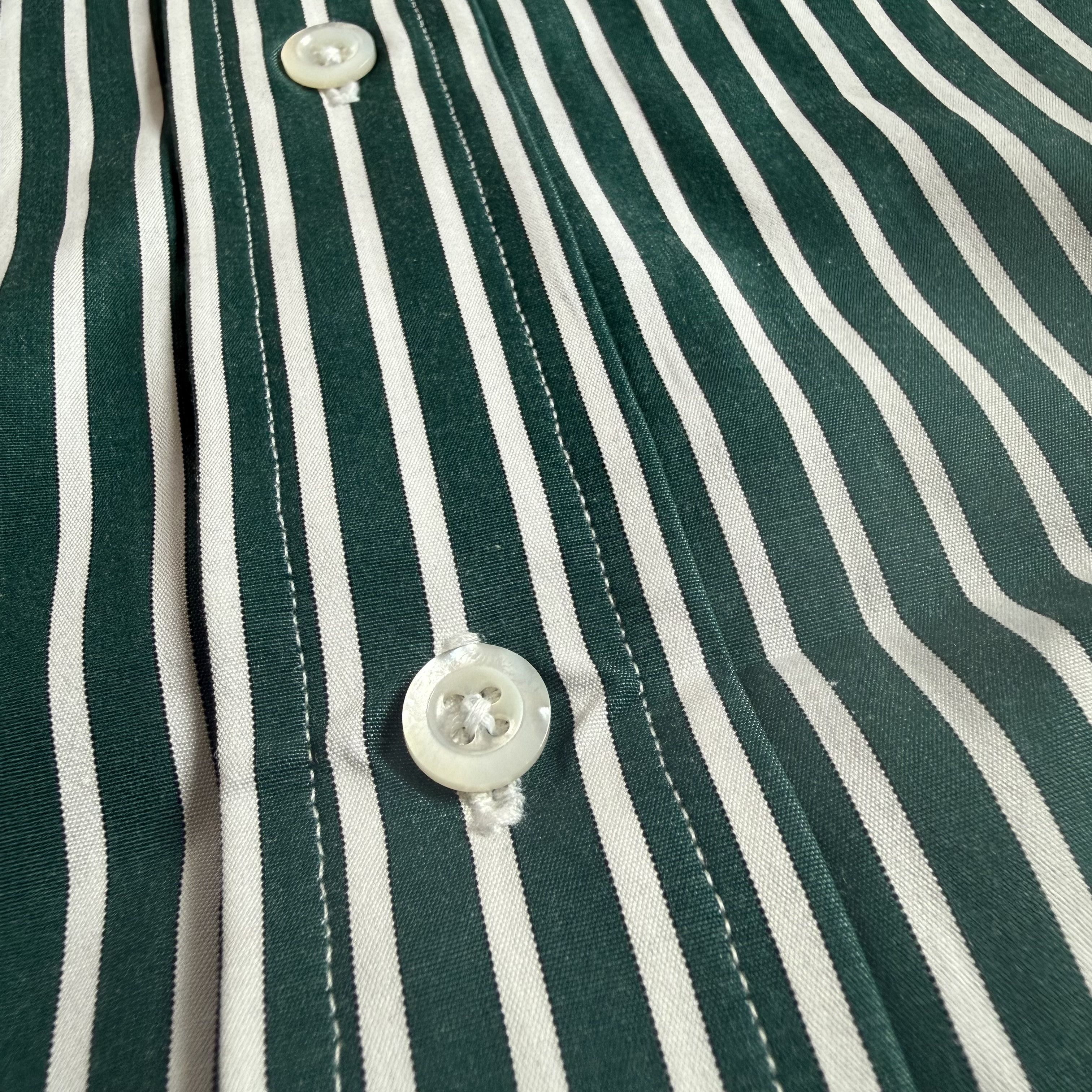Burberry Burberry London Green Striped Button Down Shirt Size US M / EU 48-50 / 2 - 13 Thumbnail