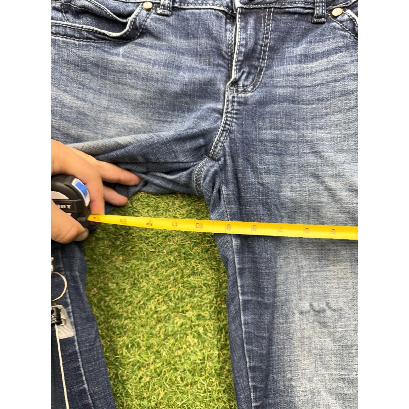 Wrangler VINTAGE Wrangler Boot Cut Jeans Womens 7/8x34 Mid Rise Medium Wash Denim Stretch Size 28" / US 6 / IT 42 - 6 Thumbnail