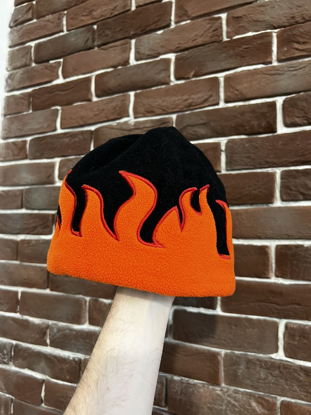 Japanese Brand Vintage Y2k Avant Garde Devil Flame Beanie Hat Streetwear Size ONE SIZE - 2 Thumbnail