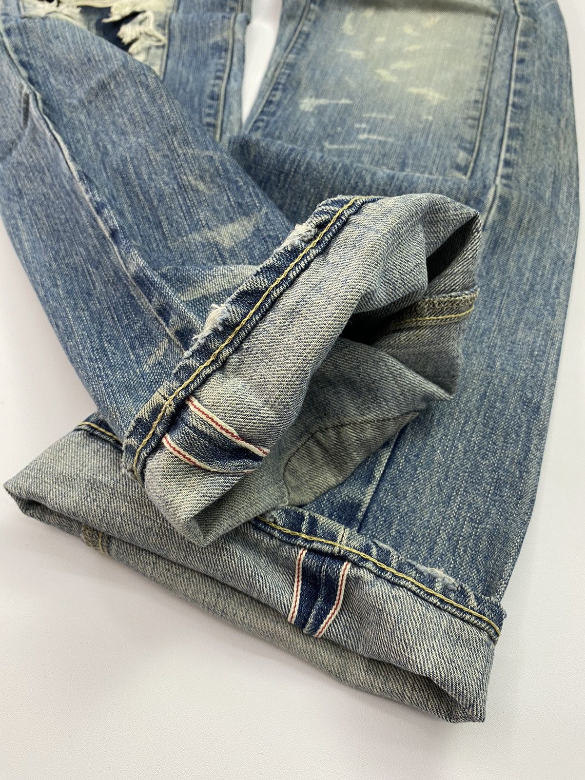 Japanese Brand × Jean Patchwork selvedge redline japanese jeans pant Size US 30 / EU 46 - 5 Thumbnail