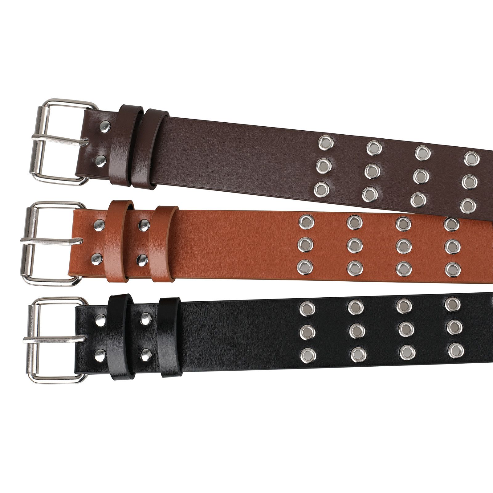 Designer Dark Vintage Belt Riveted Belts Menswear Accessories Size ONE SIZE - 2 Thumbnail