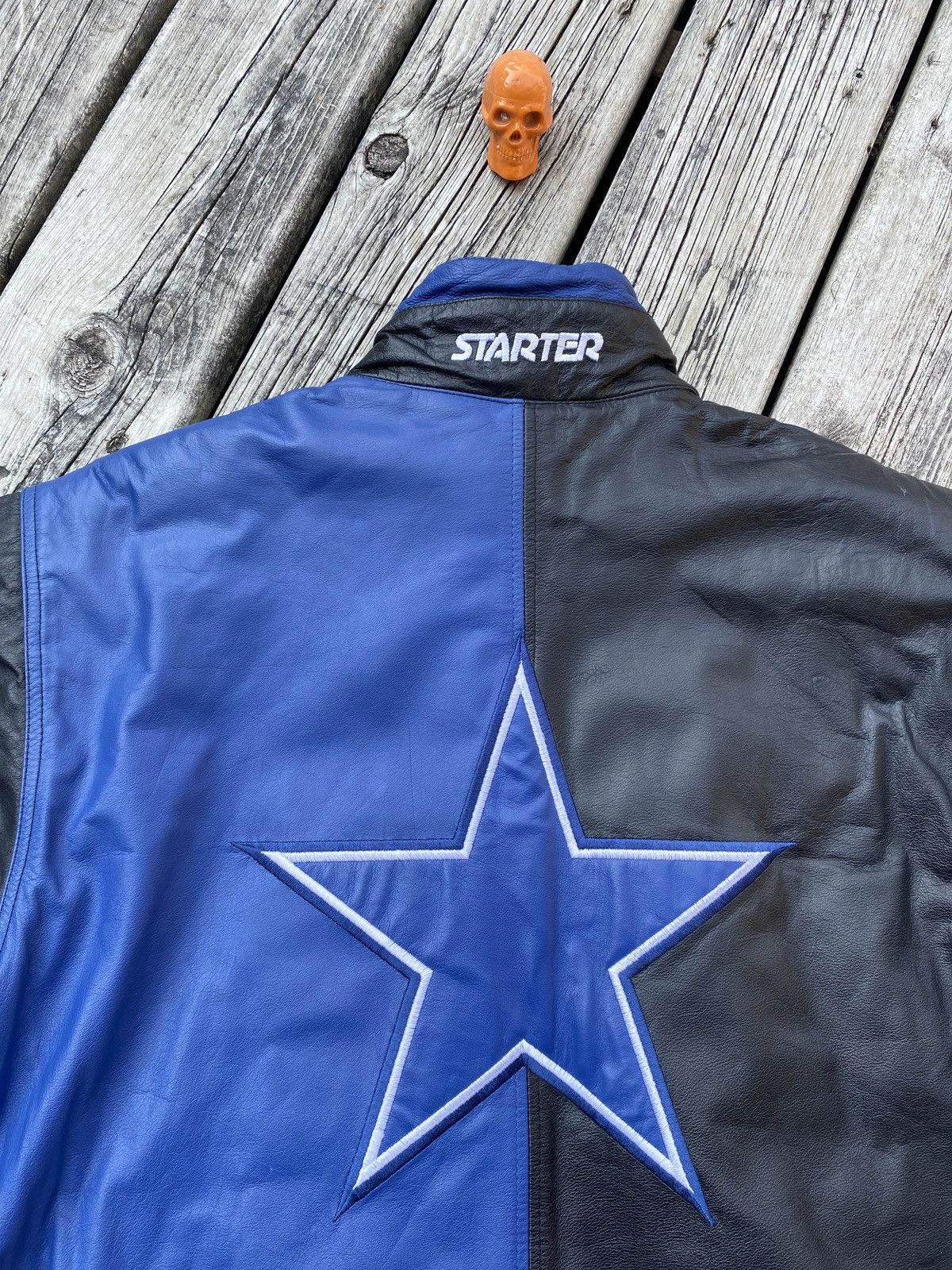 Starter × Vintage 90s Starter Dallas Cowboys leather jacket sz L Size US L / EU 52-54 / 3 - 3 Thumbnail