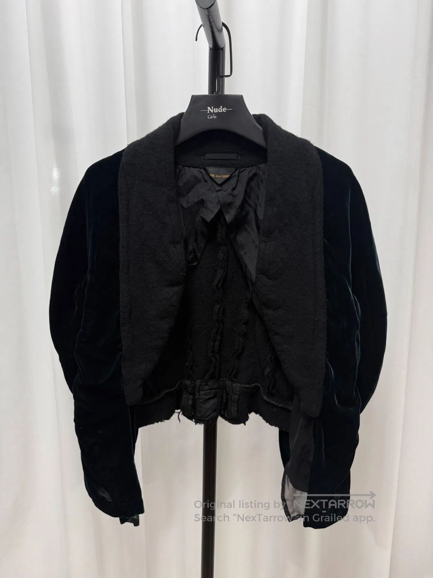 Comme des Garcons Comme des Garçons Dark Green Velvet Cape Jacket. Size US M / EU 48-50 / 2 - 1 Thumbnail