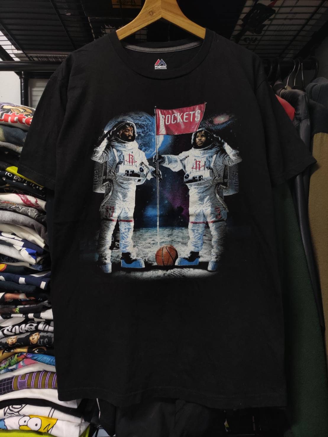 Majestic Houston Rockets James Harden & Chris Paul Spaceman T-Shirt Size US L / EU 52-54 / 3 - 2 Thumbnail