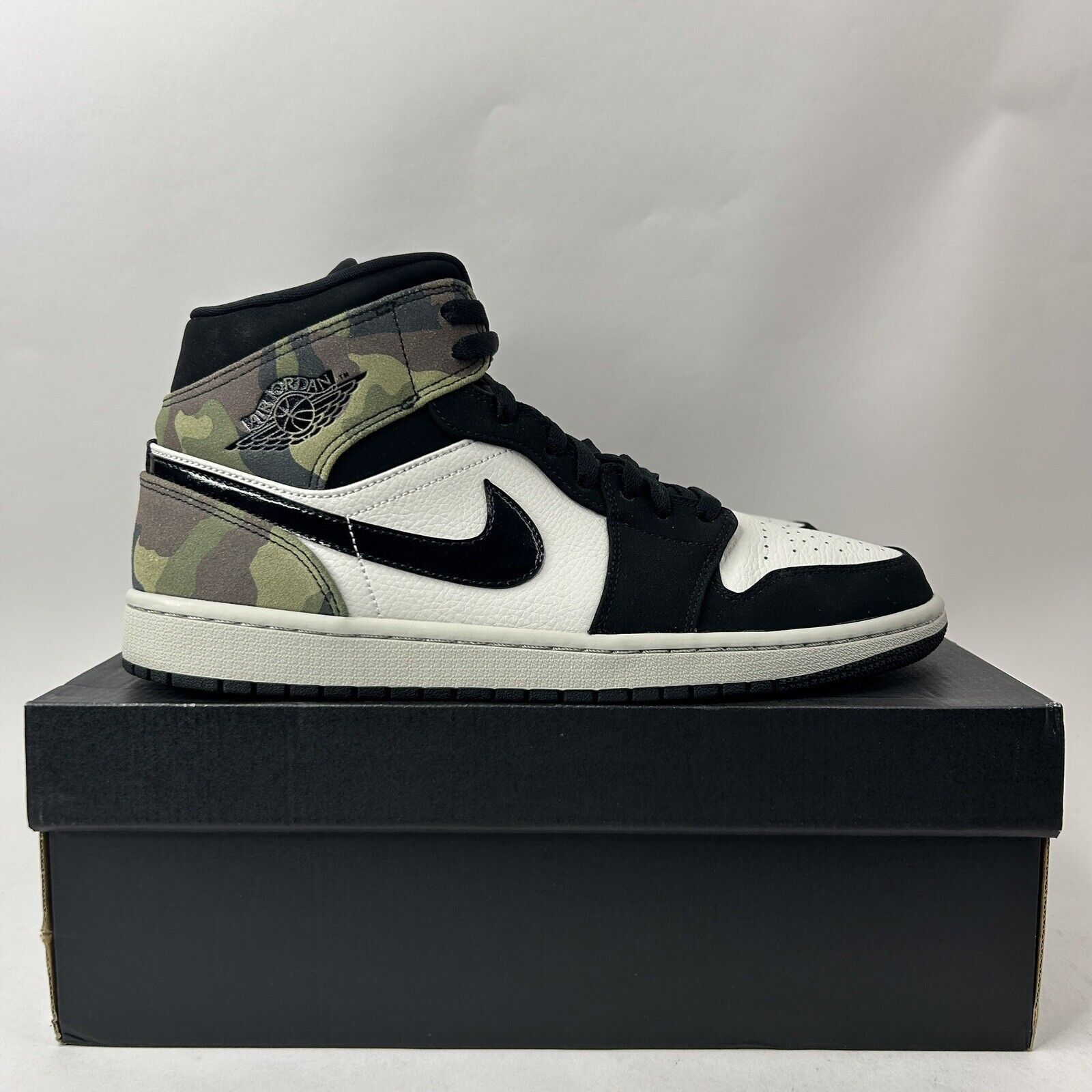 Nike Nike Air Jordan 1 Mid SE “Camo/Light Bone Black White" 2024 Size US 11.5 / EU 44-45 - 4 Thumbnail