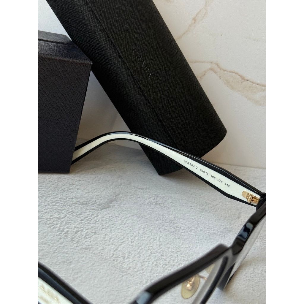 Prada NEW Prada PR B07VD Black White Eyeglasses Frames Size ONE SIZE - 7 Thumbnail