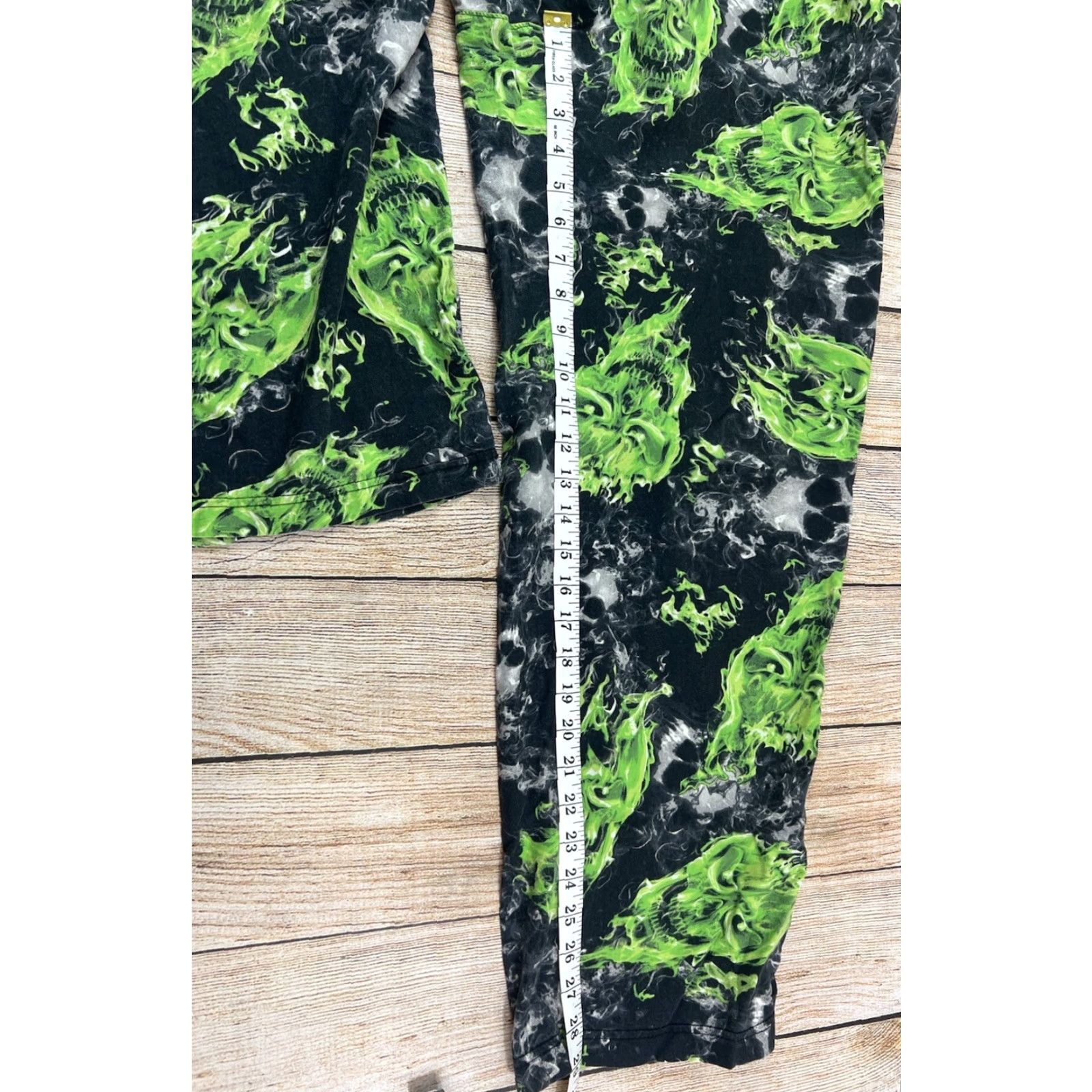 Vintage Halloween Neon Flame Skull Lounge Pants Mens L Black 100% Cotton Knit with Pockets Skull Pattern 36-38 N/A Te][ Not allowed. Size US 33 - 5 Thumbnail