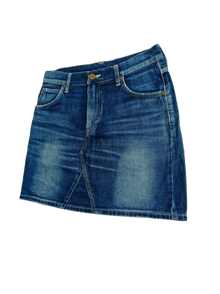 Lee Vintage Lee Mini Skirt Blue Denim Nice Style Size 31" - 3 Thumbnail