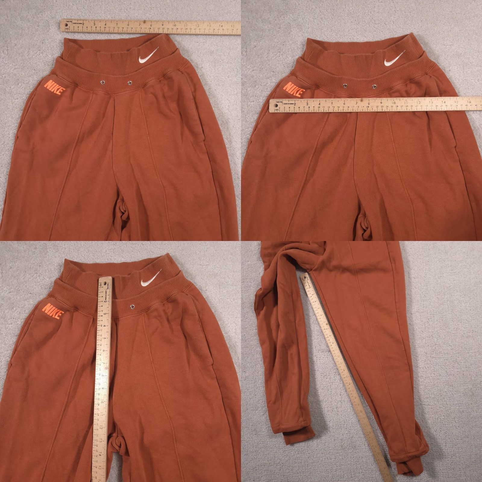 Nike Nike Womens Small Brown Fleece Joggers Sweatpants High Waist Swoosh Logo Size 28" / US 6 / IT 42 - 8 Thumbnail
