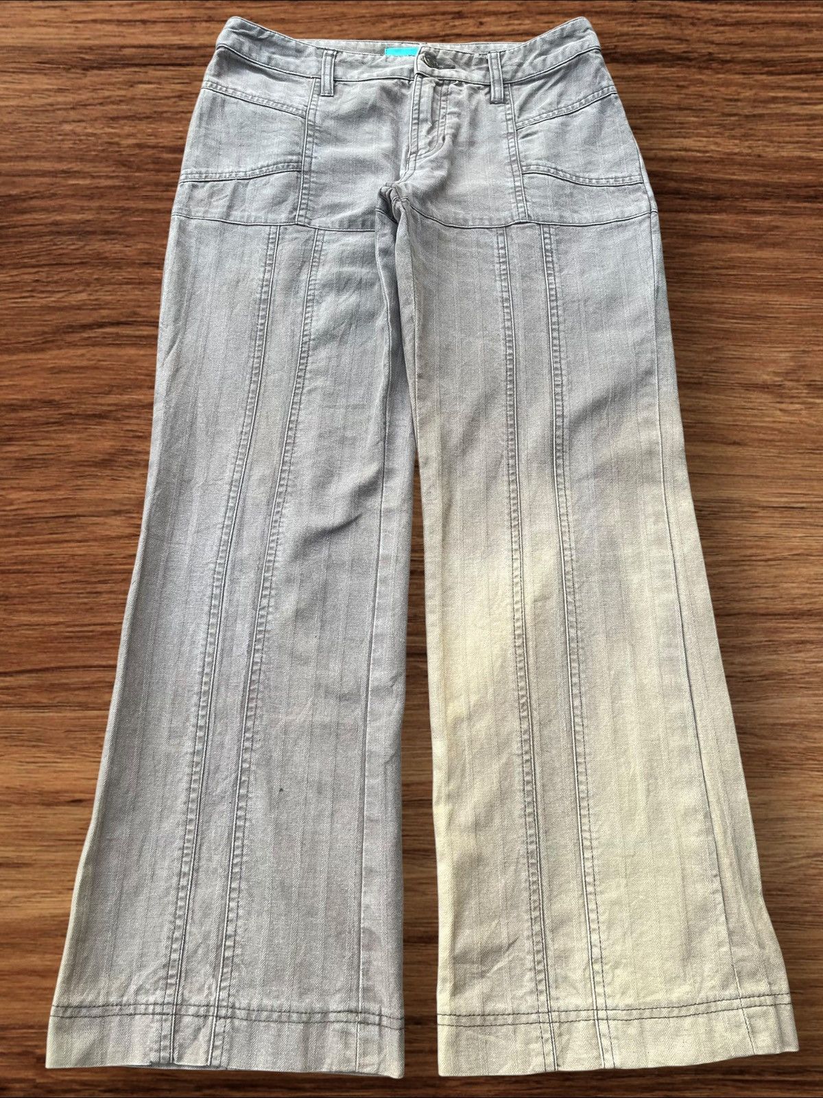 Japanese Brand Vintage Grunge Stripped Sun Faded Double Pocket Flare Pants Size US 29 - 2 Thumbnail