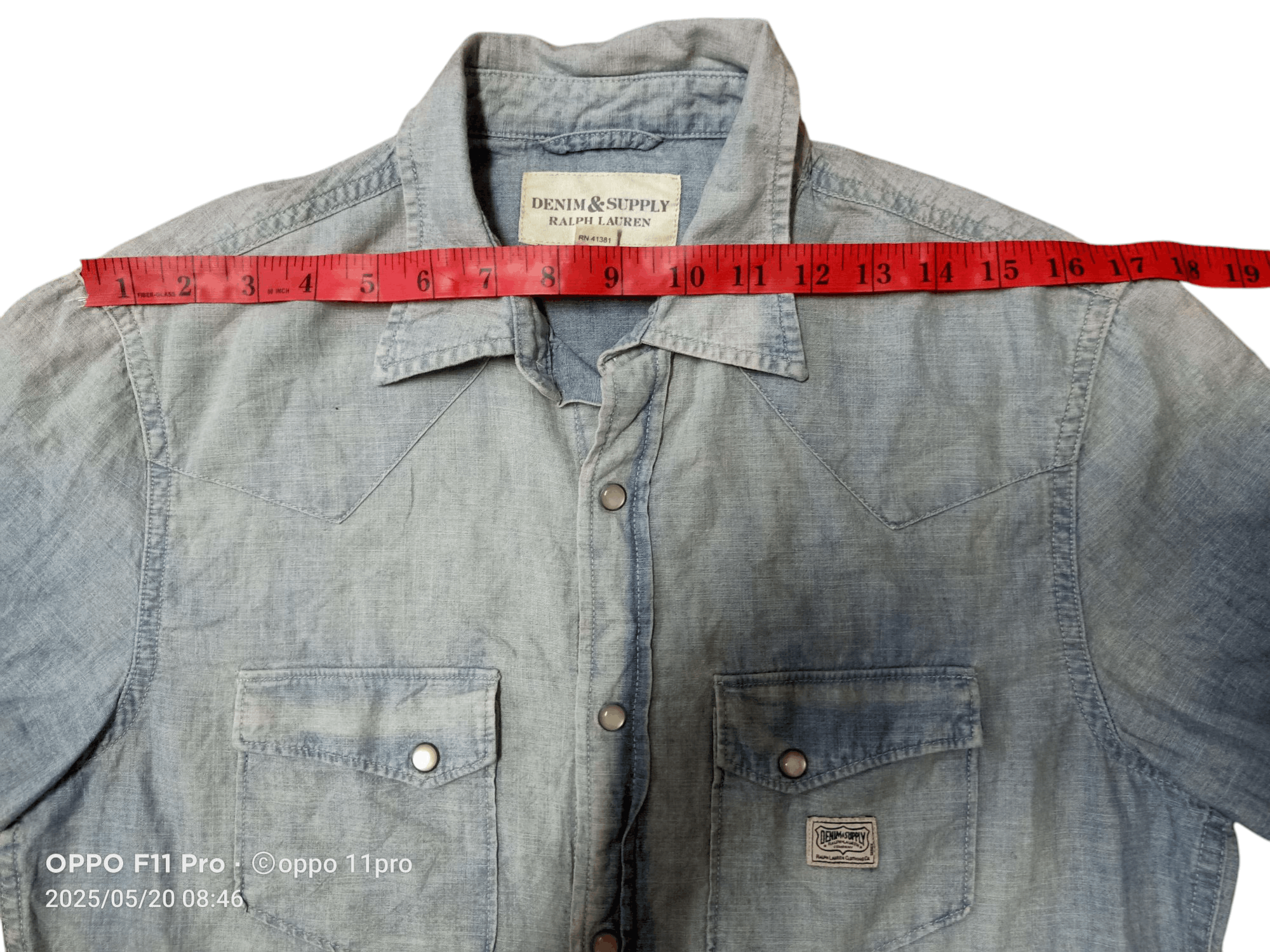 Denim & Supply Ralph Lauren × Polo Ralph Lauren × Vintage Polo Ralph Lauren Chambray Cotton Poket Size US S / EU 44-46 / 1 - 2 Thumbnail