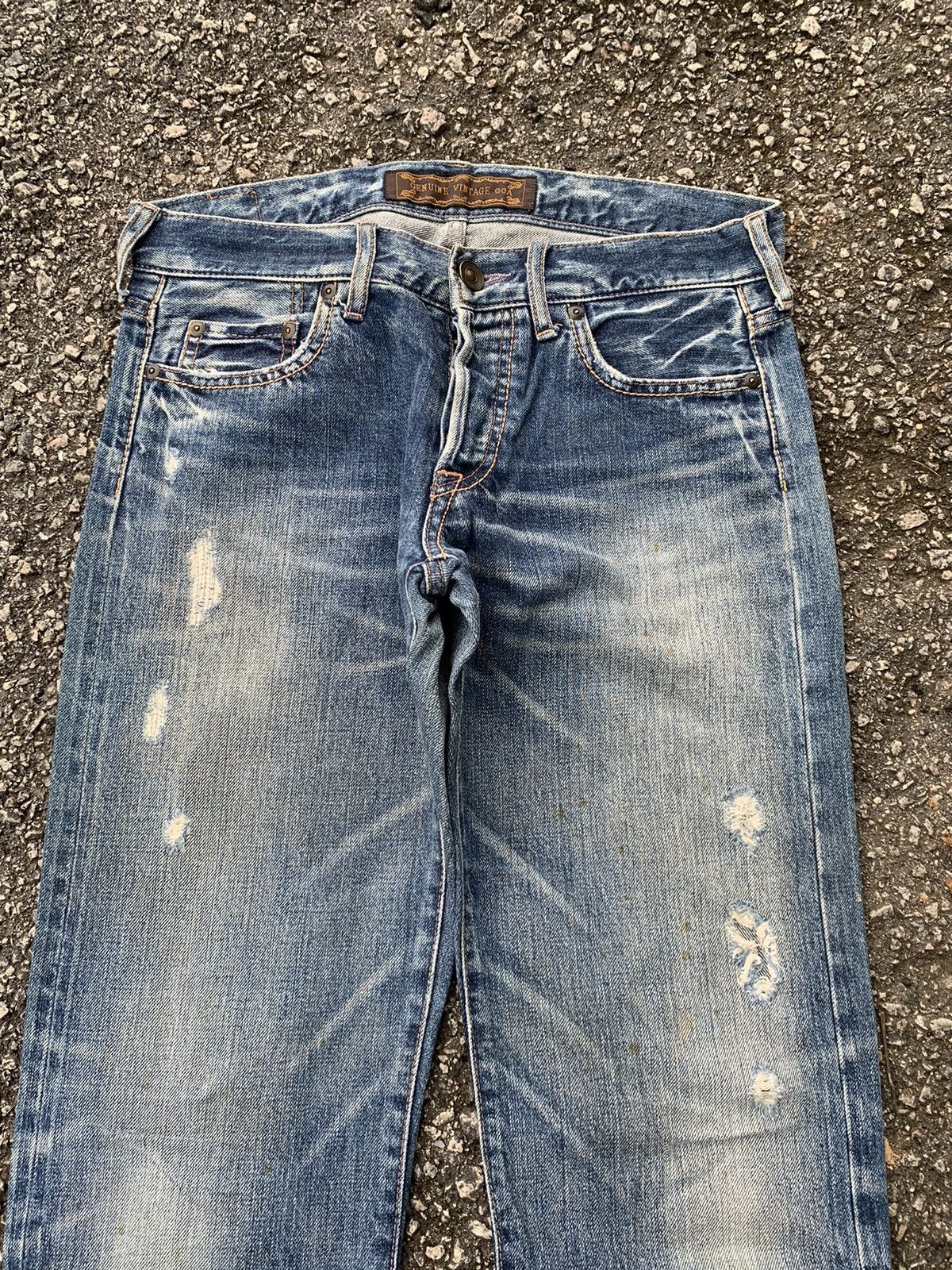 GOA GENUINE VINTAGE GOA JAPANESE SELVEDGE PUNK DISTRESSED DENIM☠️ Size US 30 / EU 46 - 6 Thumbnail