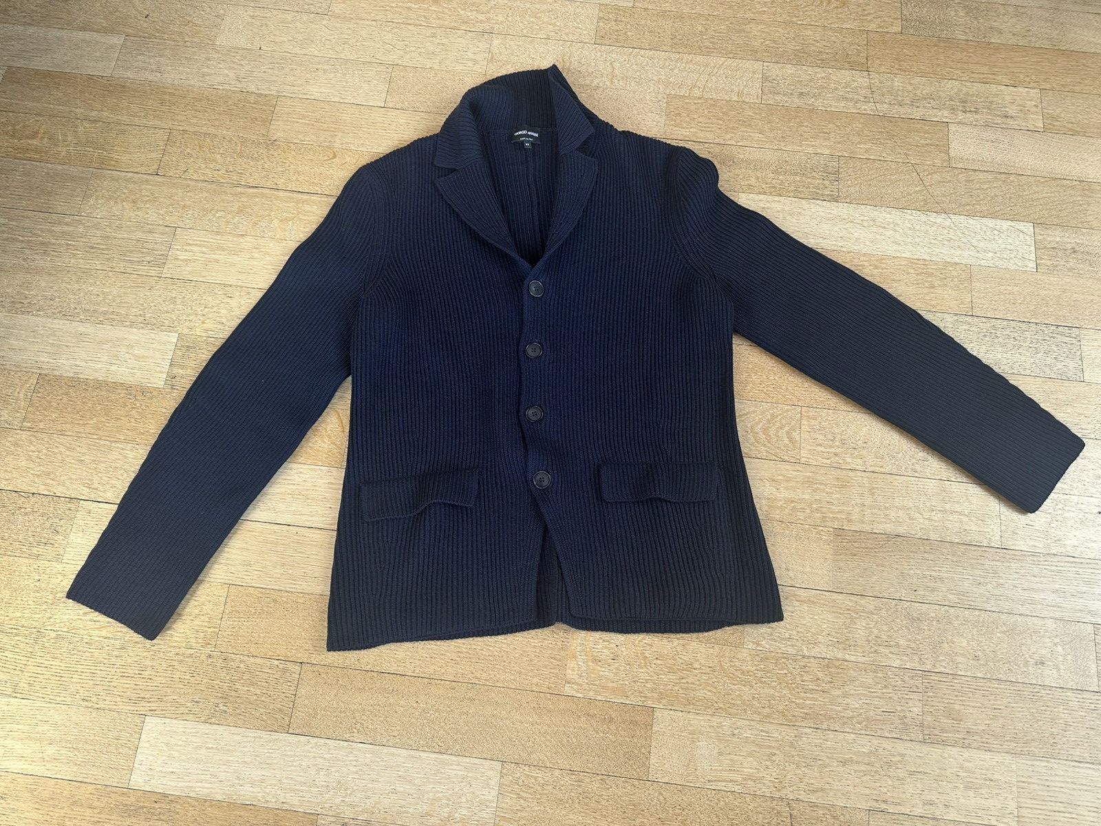 Giorgio Armani Giorgio Armani new/unworn blue wool cardigan Size US L / EU 52-54 / 3 - 1 Thumbnail