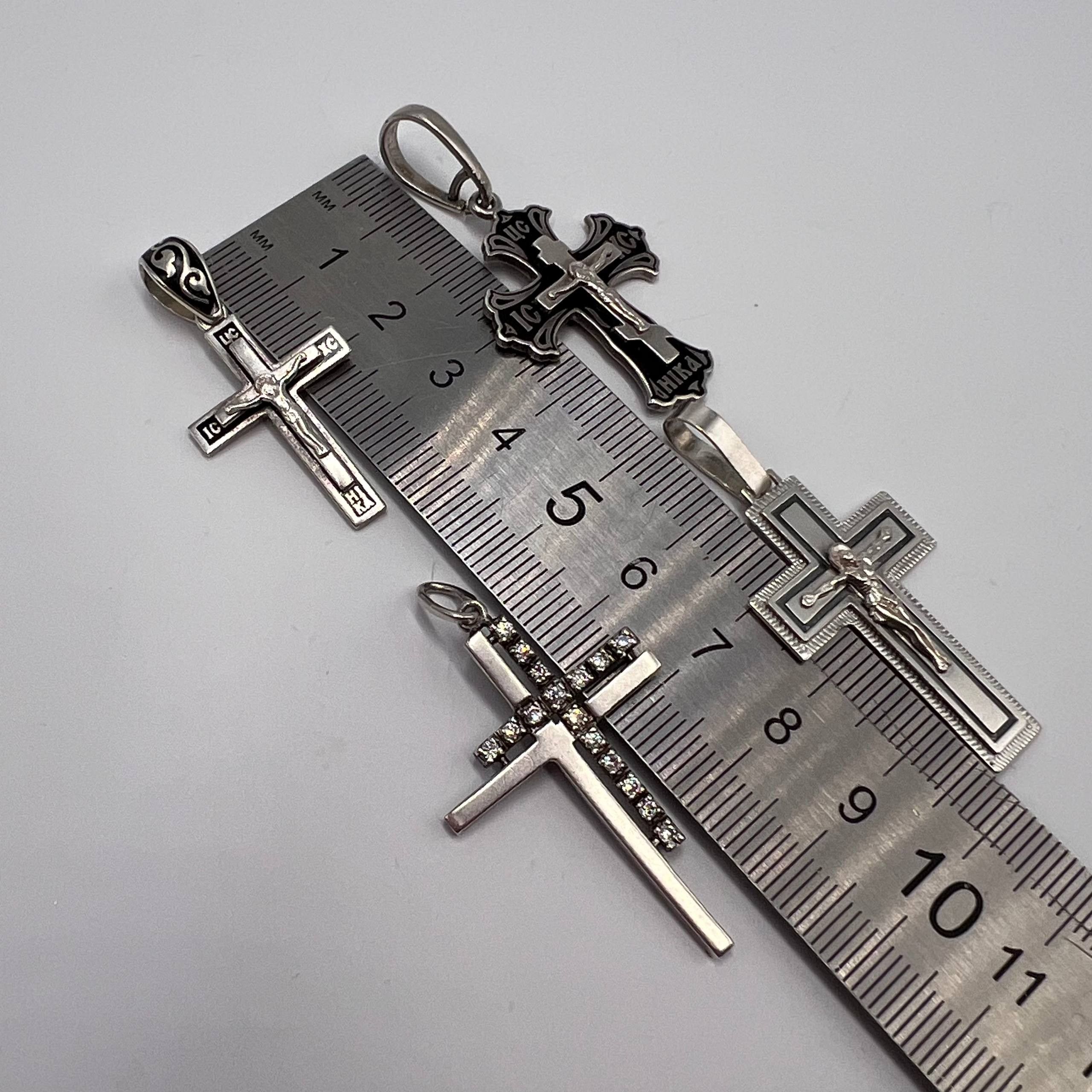 Sterling Silver Lot of 12 Sterling Silver 925 Christian Crosses 35 gr Size ONE SIZE - 7 Thumbnail