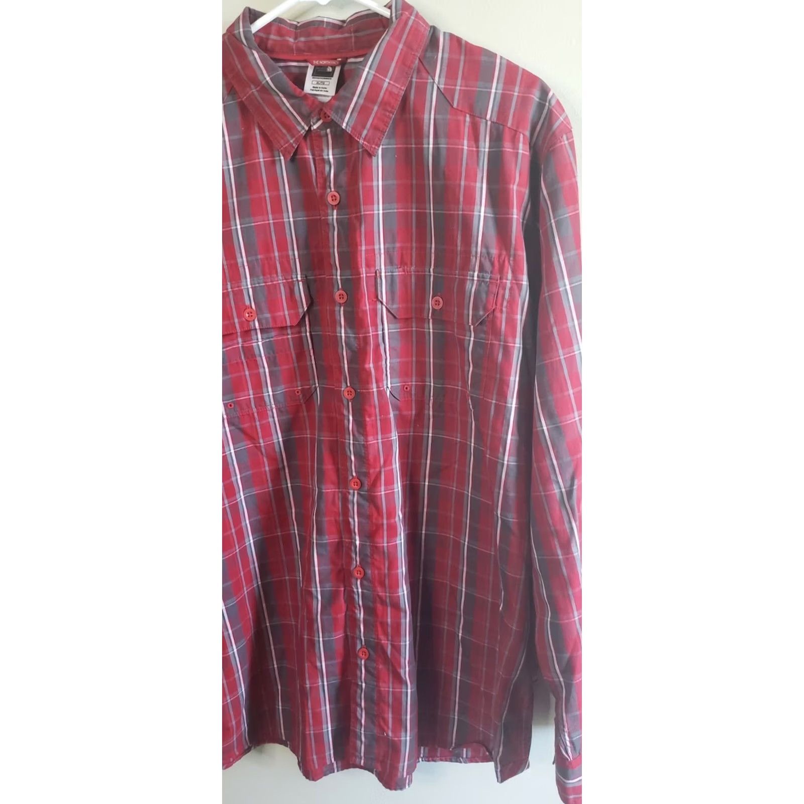 The North Face VINTAGE The North Face Shirt Button-Up Plaid Long Sleeve Men XL Orange Red Button-Down Collar Mens Size US XL / EU 56 / 4 - 2 Thumbnail