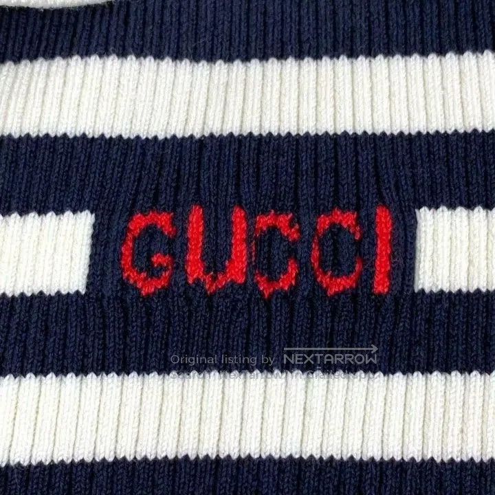 Gucci Gucci Colorblock Logo Stripe Cotton Sweater. Size US M / EU 48-50 / 2 - 5 Thumbnail