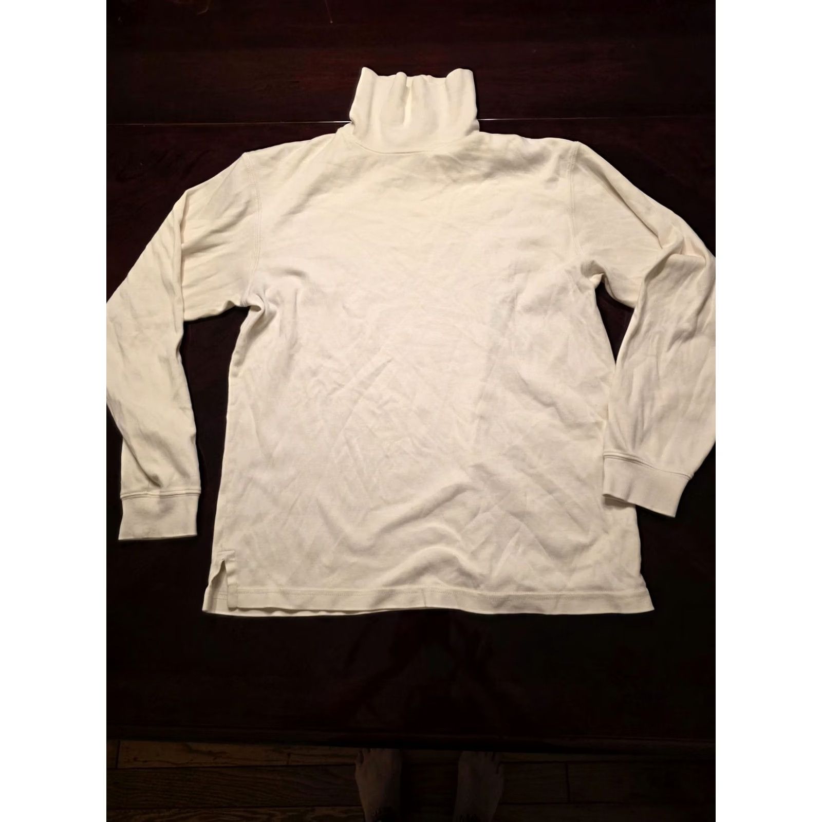 Vintage VINTAGE L.L. Bean Shirt Womens Large White Turtleneck Long Sleeve Cotton Jersey Size L / US 10 / IT 46 - 3 Thumbnail