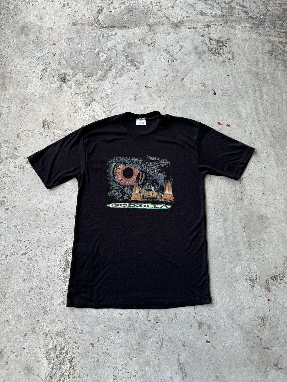 T-shirt Vintage Godzilla Face Géante Pour Enfants Taille L - Promo Film Années 90