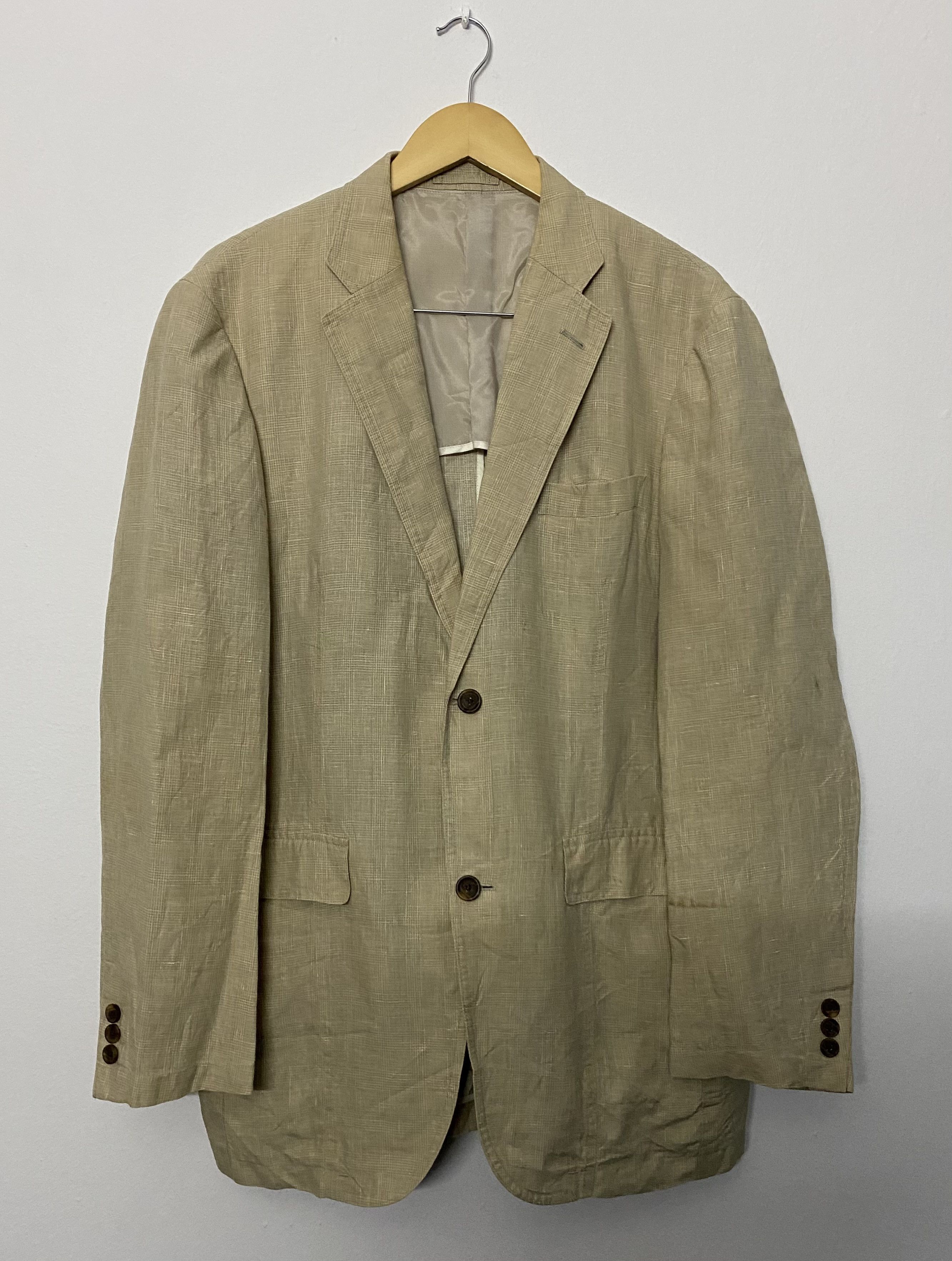 Kansai Yamamoto Kansai Yamamoto 100% Linen Blazer Sport Coat Jacket Size 48L - 1 Thumbnail