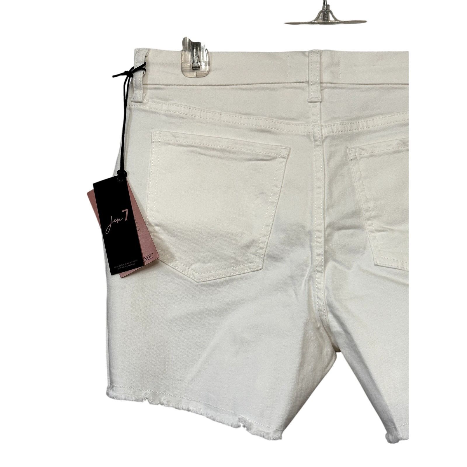 Other Jen7 Jean Shorts Mid Rise Fit Frayed Hem Cream Women’s 4 NWT Size 27" / US 4 / IT 40 - 7 Thumbnail