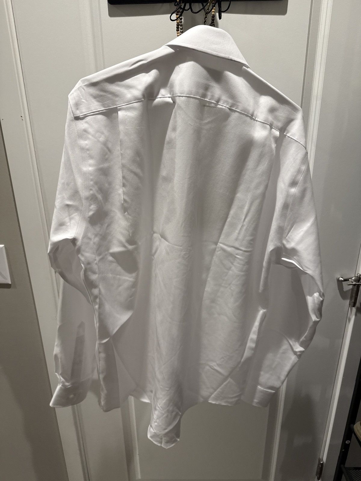 Nordstrom Nordstrom White Royal Oxford Non-Iron Dress Shirt Size US M / EU 48-50 / 2 - 2 Thumbnail
