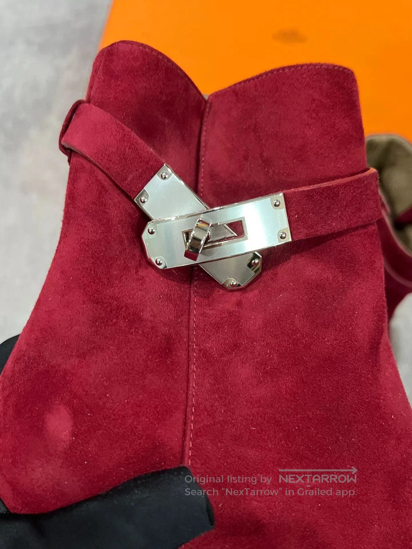 Hermes Hermes Red Kelly Silver Buckle Ankle Boots. Size US 6 / IT 36 - 3 Thumbnail