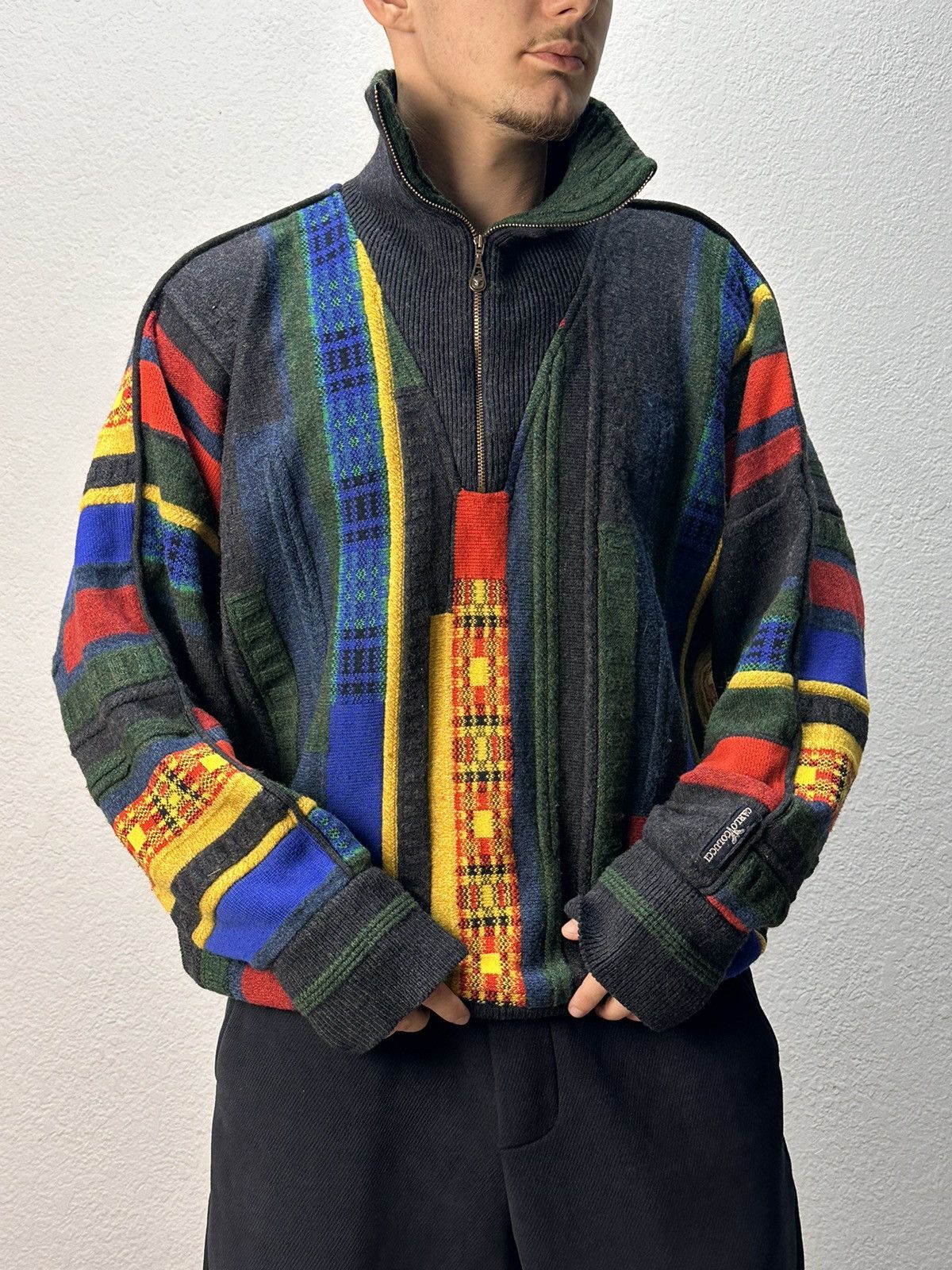 Carlo Colucci Carlo Colucci vintage knit sweater coogi style 90s germany Size US L / EU 52-54 / 3 - 1 Thumbnail