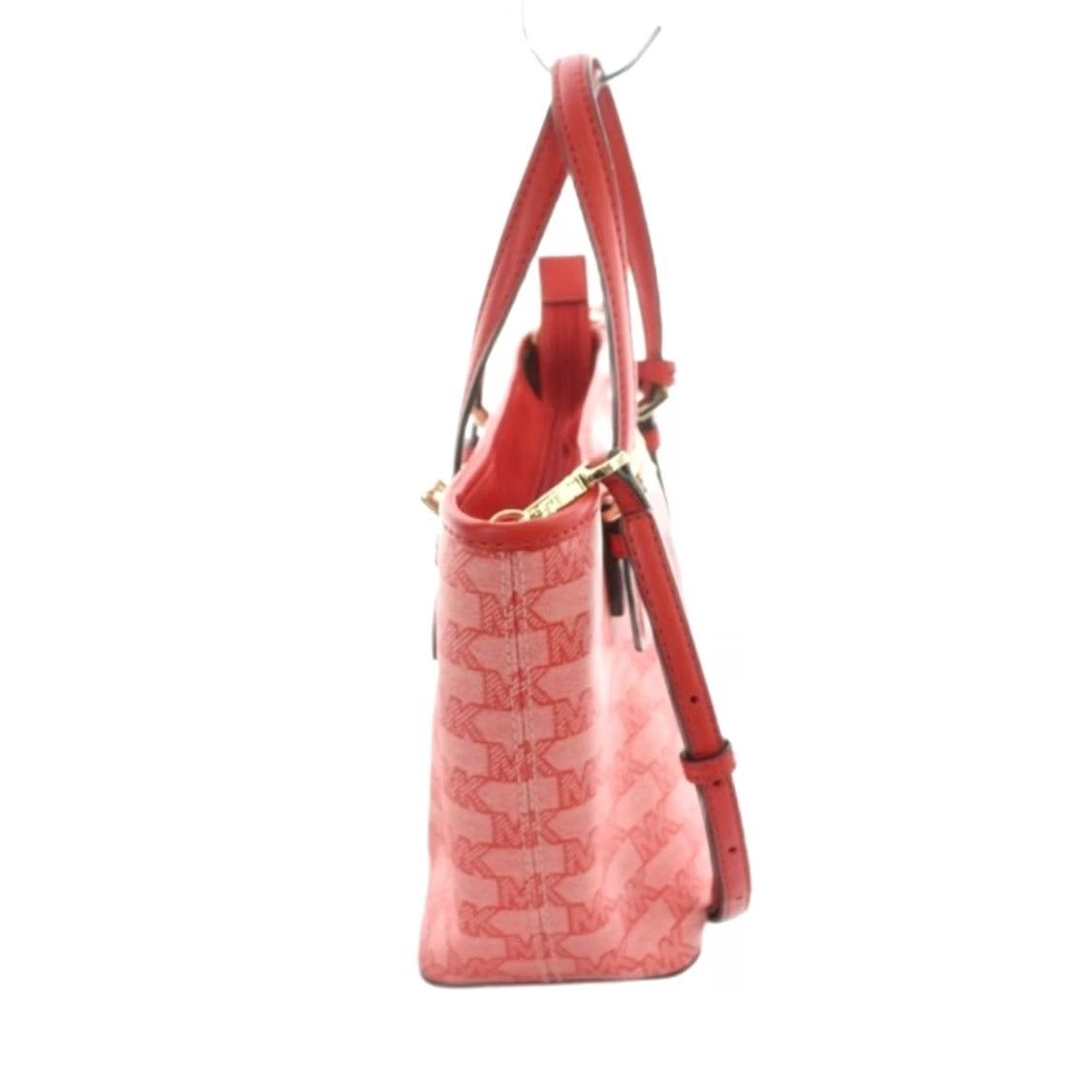 Michael Kors Michael Kors Shoulder Bag Red Logo Tote PVC Leather Women Size ONE SIZE - 4 Thumbnail