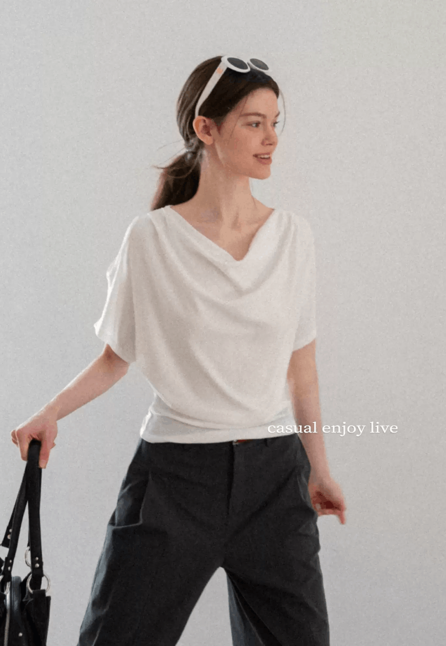 Other Women’s French Cowl Neck Off-Shoulder Top Size S / US 4 / IT 40 - 5 Thumbnail