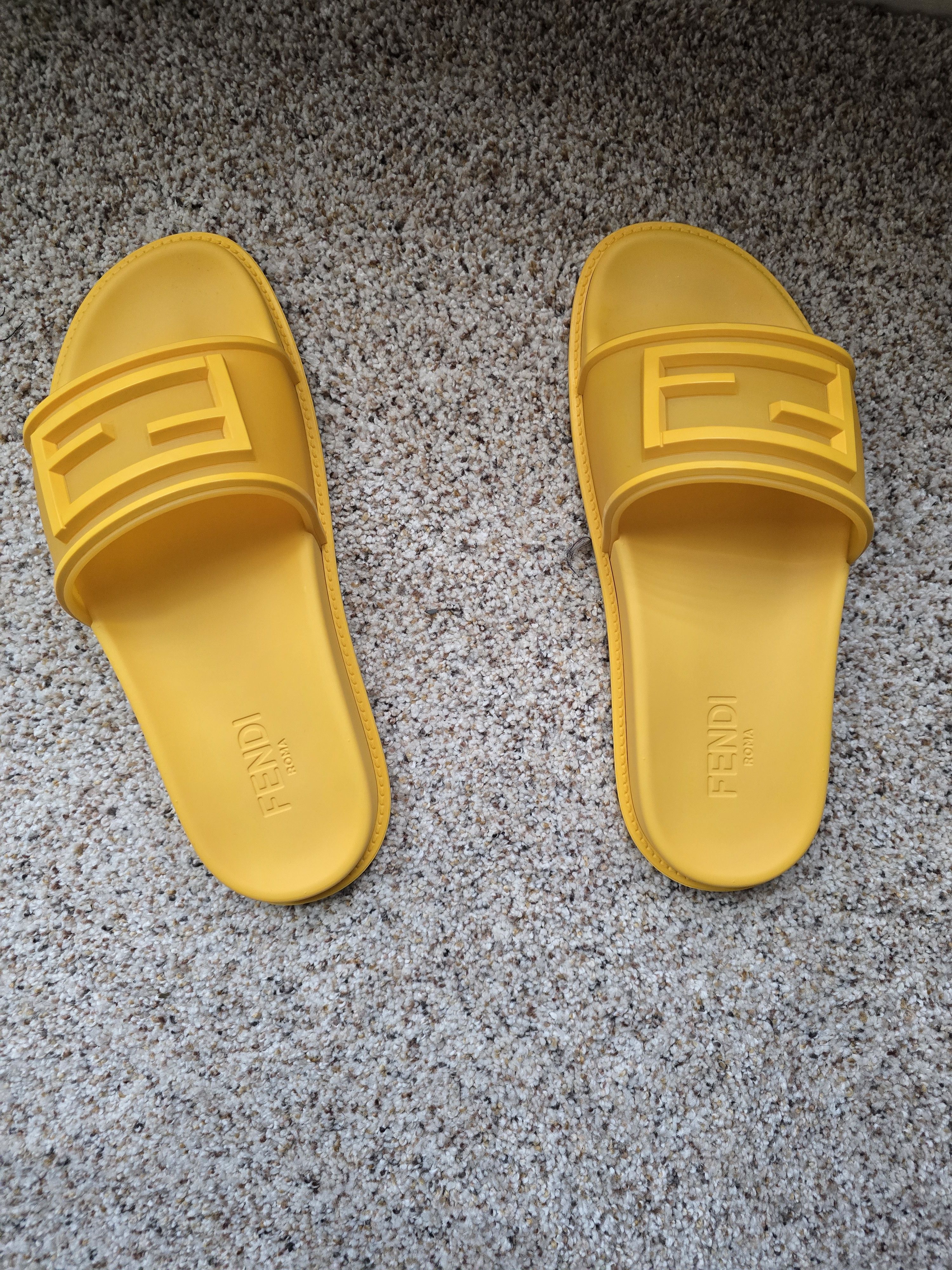 Fendi Fendi Yellow Rubber FF Sandals US 9/UK 8 Made in Italy New Size US 9 / EU 42 - 4 Thumbnail