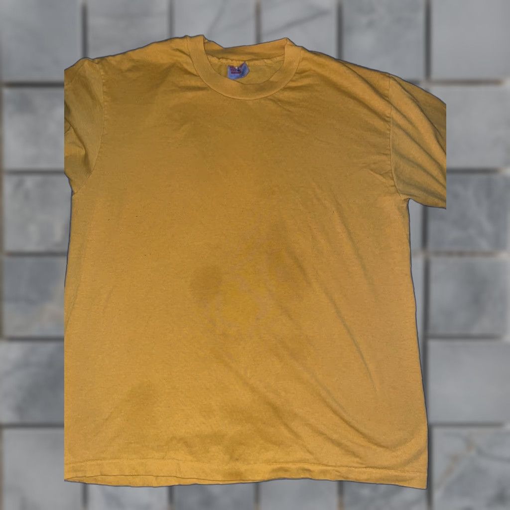 Hanes Hanes T-Shirt Men Large Yellow Stitch USA Heavy Single Stitch Shirt Size US L / EU 52-54 / 3 - 1 Thumbnail