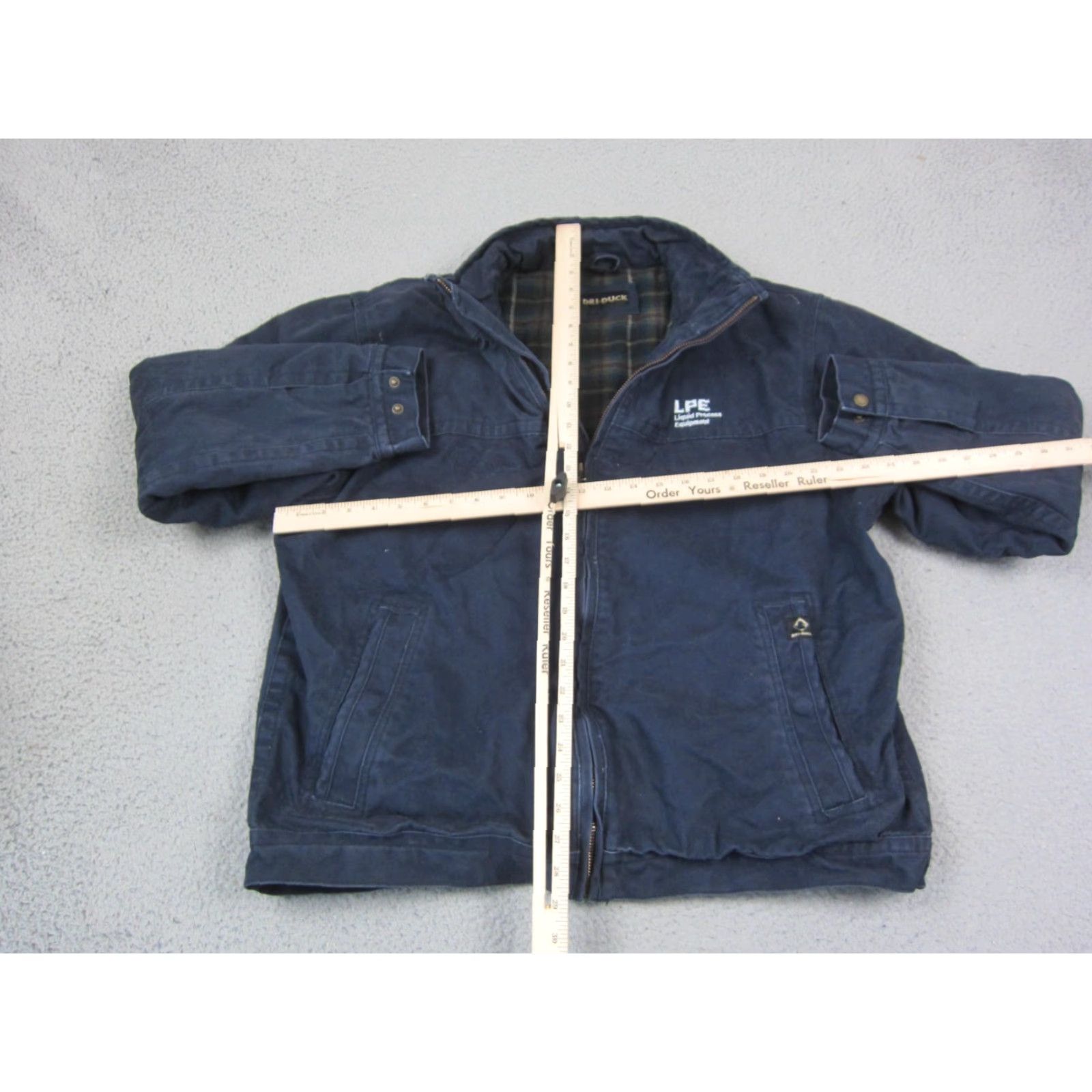 Vintage DRI DUCK Jacket Mens XL Blue Maverick Workwear Canvas Chore Coat Bomber Jacket Mid-Length Zip Pockets Lined Solid 90s USA Vintage No Size US XL / EU 56 / 4 - 5 Thumbnail