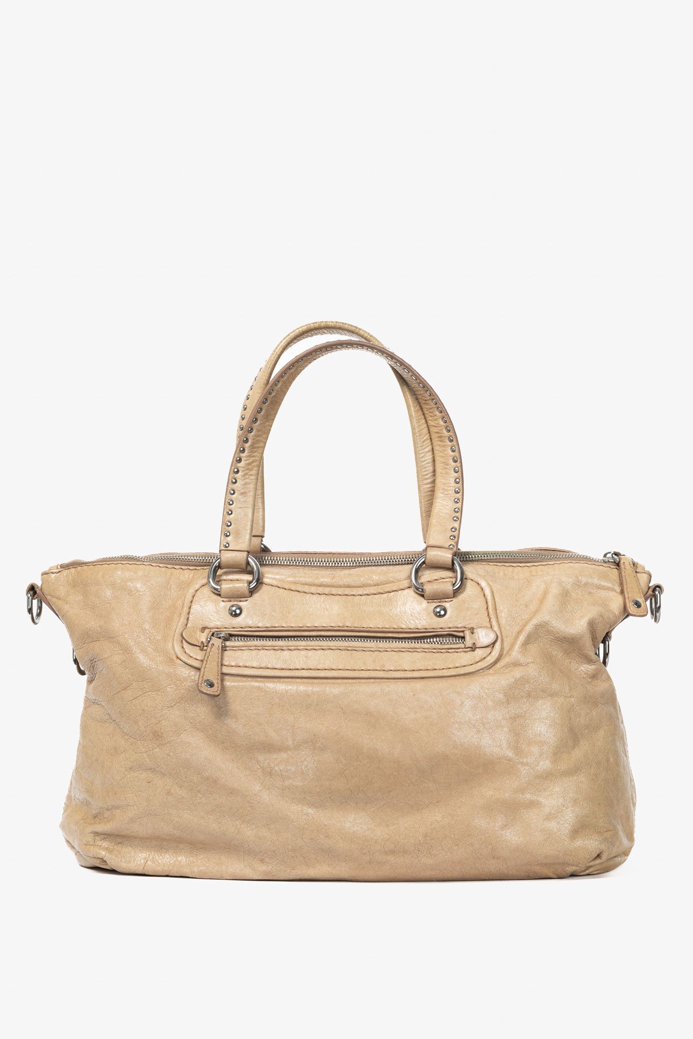 Miu Miu Miu Miu Beige Vitello Heart-Charm 2-Way Handbag Size ONE SIZE - 4 Thumbnail
