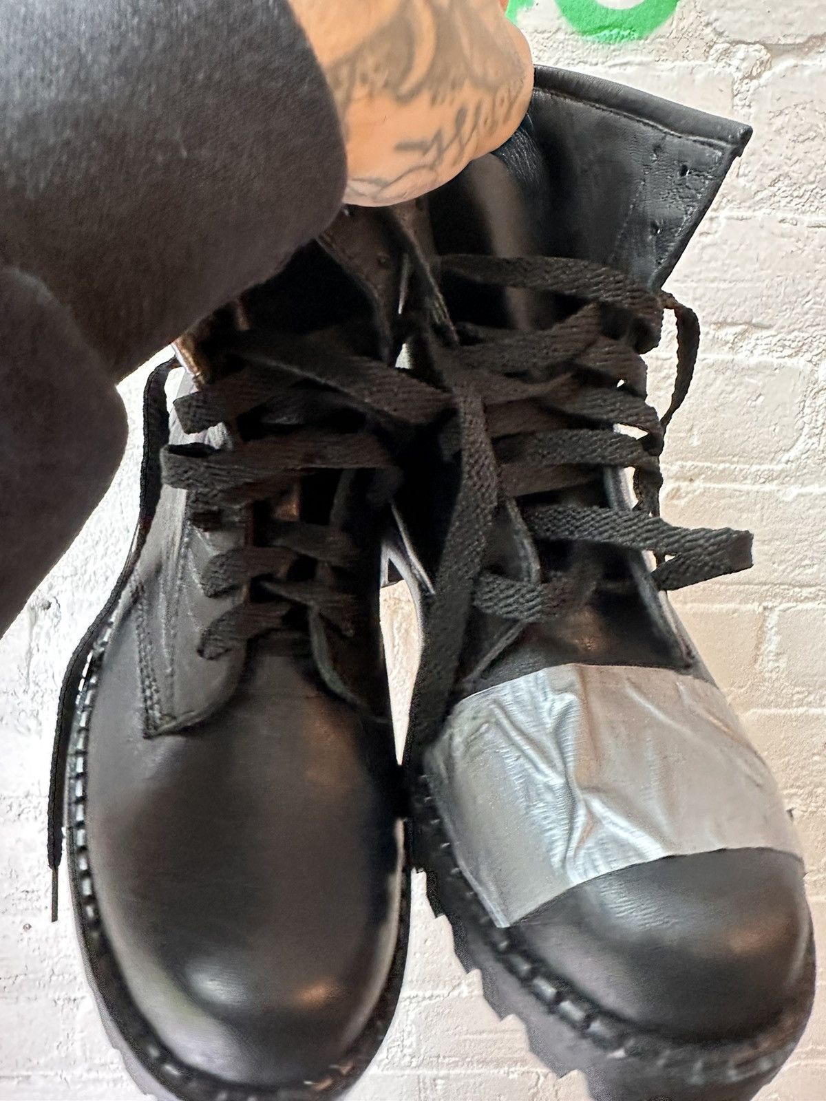 Enfants Riches Deprimes ERD 1/1 LEATHER “ TAPE “ BOOTS CRAZY! Size US 5 / EU 37 - 1 Thumbnail