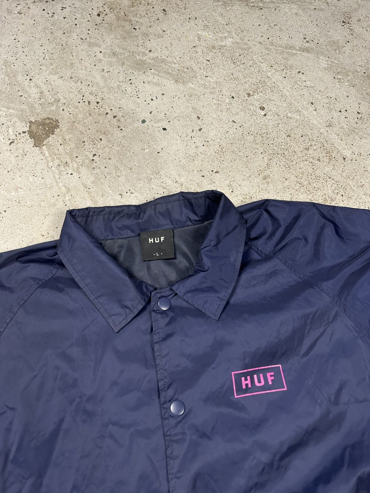 Huf HUF Navy Coach Light Nylon Jacket Big Logo Pink Size US L / EU 52-54 / 3 - 4 Thumbnail