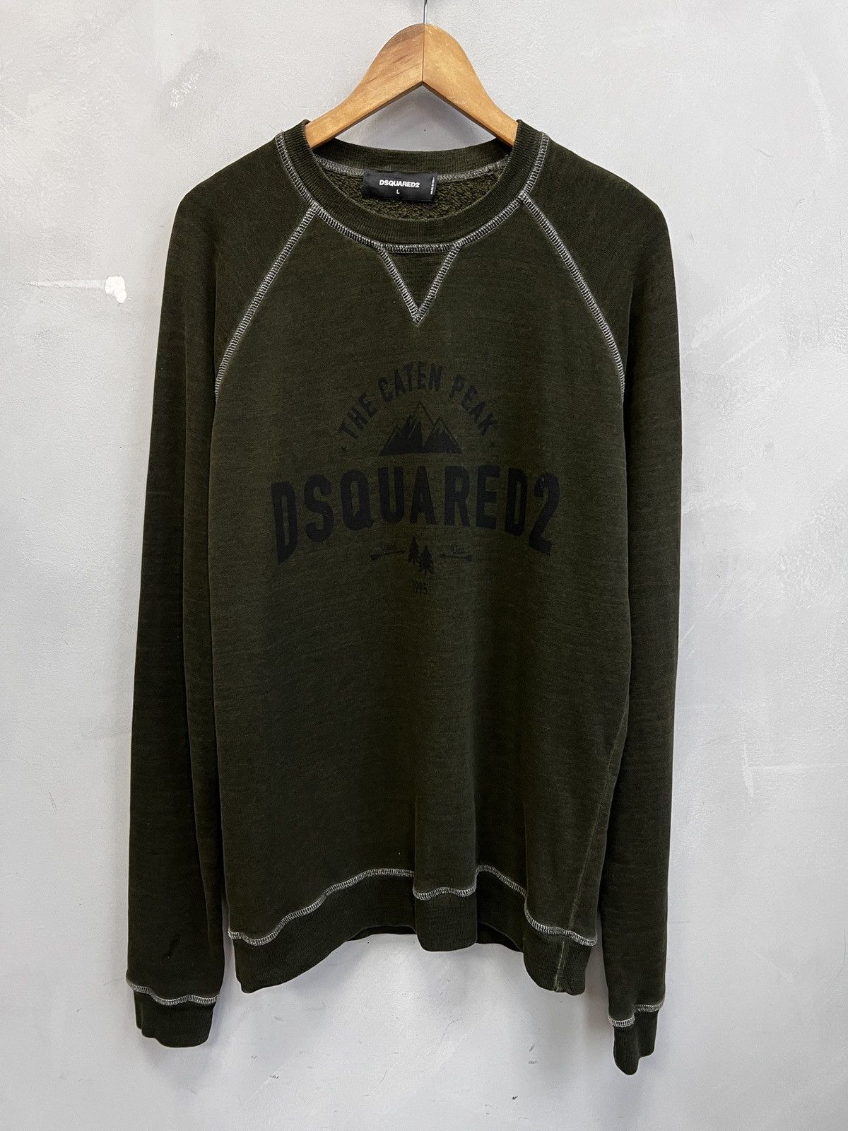 Dsquared2 Dsquared2 khaki washed sweatshirt 2000’s style big logo Size US L / EU 52-54 / 3 - 1 Thumbnail