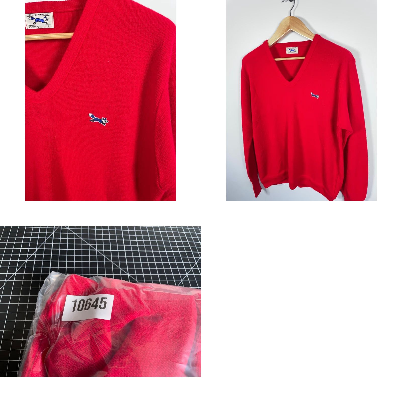 Vintage VINTAGE 70s Fox Collection Sweater Mens L Red V-Neck J. C. Penney Size US L / EU 52-54 / 3 - 9 Thumbnail