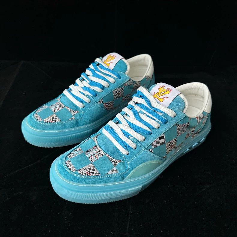 Louis Vuitton Louis Vuitton Blue checkerboard shoes Size US 9.5 / EU 42-43 - 1 Thumbnail