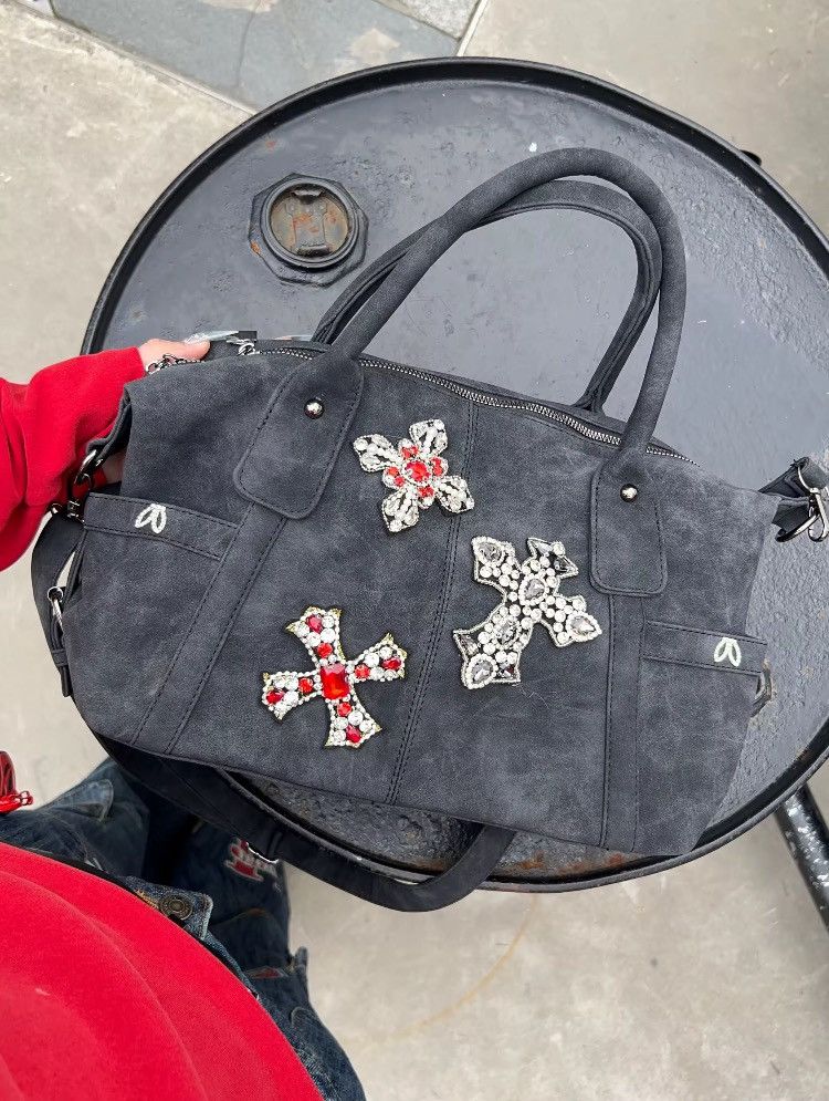 Other Handmade Punk Crystal Cross Crossbody Y2K Tote Bag Size ONE SIZE - 8 Thumbnail