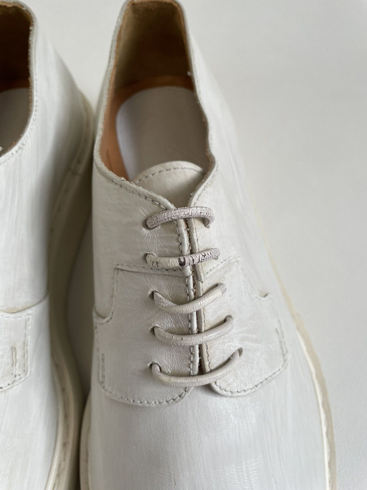 Maison Margiela ‘White Painted’ Wedge Sole Derbies Size US 10 / EU 43 - 7 Thumbnail