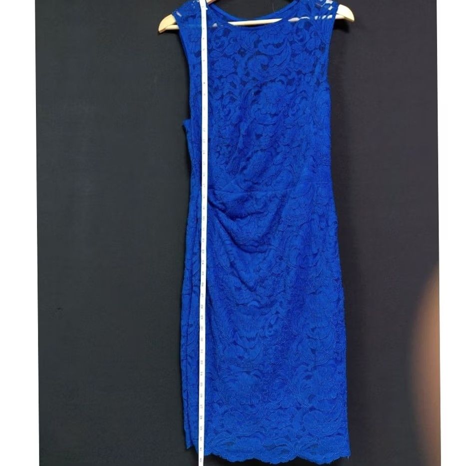 Vintage XSCAPE By Joanna Chen Dress Women Size 12 Blue Solid Lace Sleeveless Size XL / US 12-14 / IT 48-50 - 6 Thumbnail
