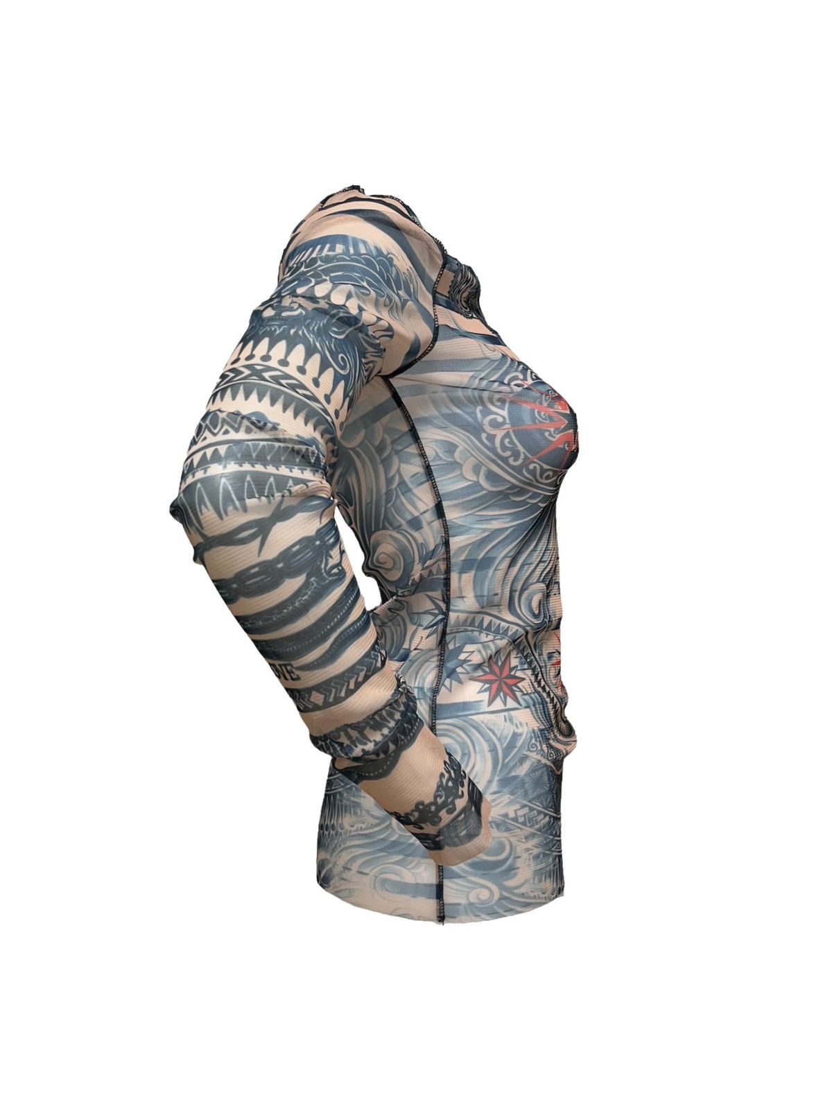 Jean Paul Gaultier JEAN PAUL GAULTIER 2014 Tattoo Mesh Long Sleeve T-Shirt Size S / US 4 / IT 40 - 3 Thumbnail