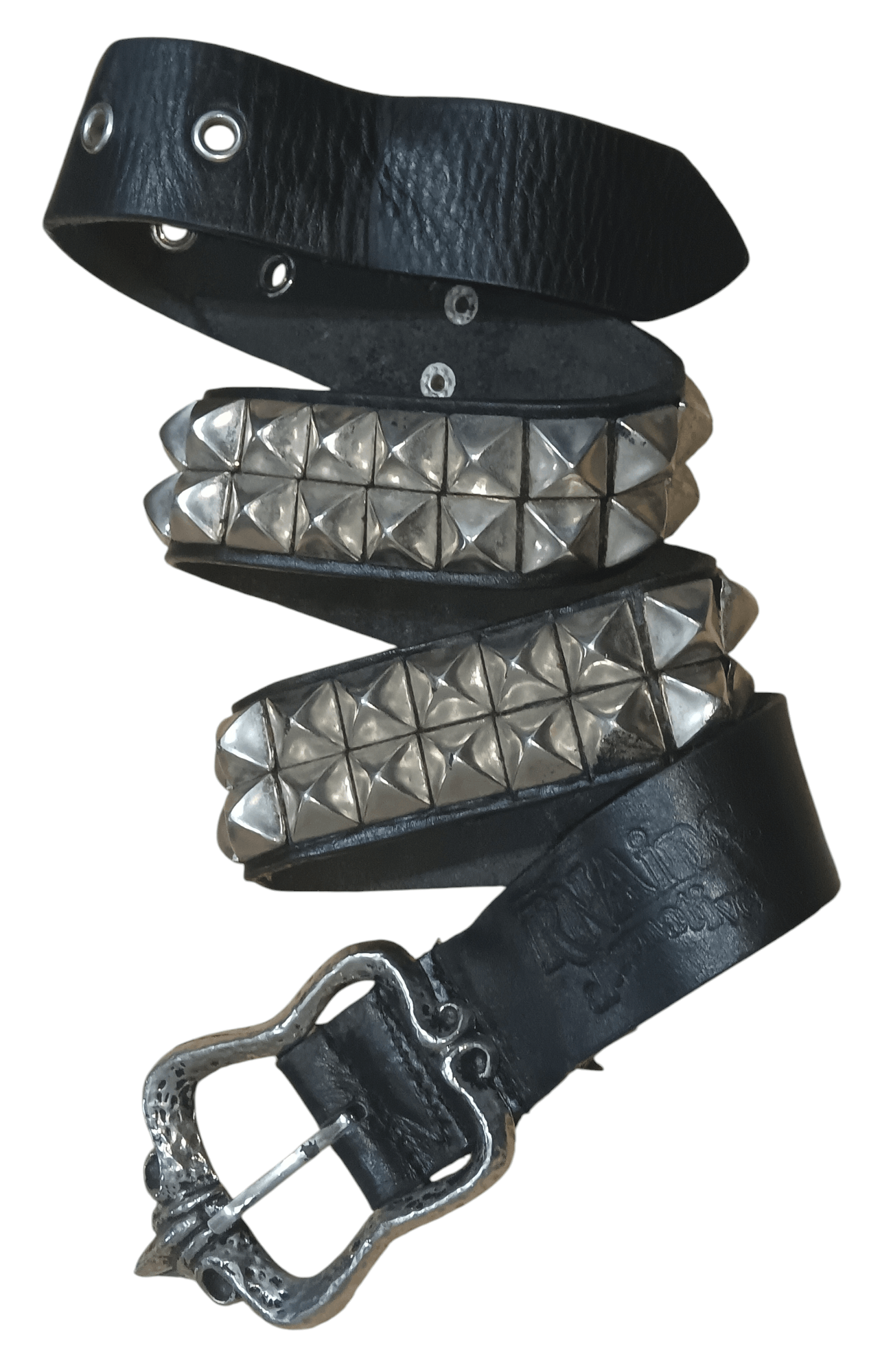 RNA ALTERNATIVE SPIKING LEATHER BELT WITH CUSTOM BUCKLE