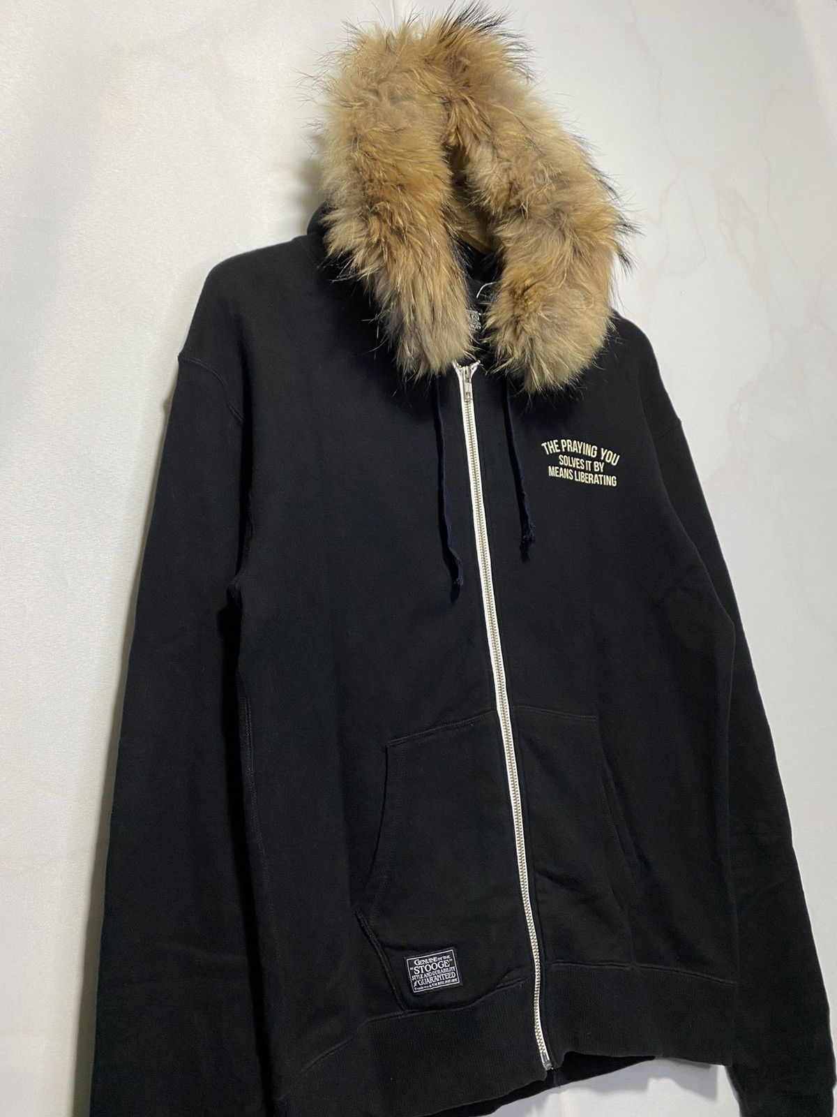 Japanese Brand Stooge & Co virgin mary poem fur hoodie Made In Japan Size US L / EU 52-54 / 3 - 4 Thumbnail