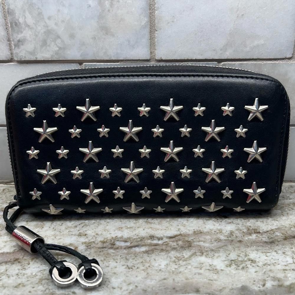 Jimmy Choo JIMMY CHOO Black Star Studded Filipa Wallet Size ONE SIZE - 4 Thumbnail